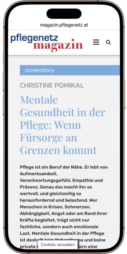 Fachartikel „pflegenetz magazin“